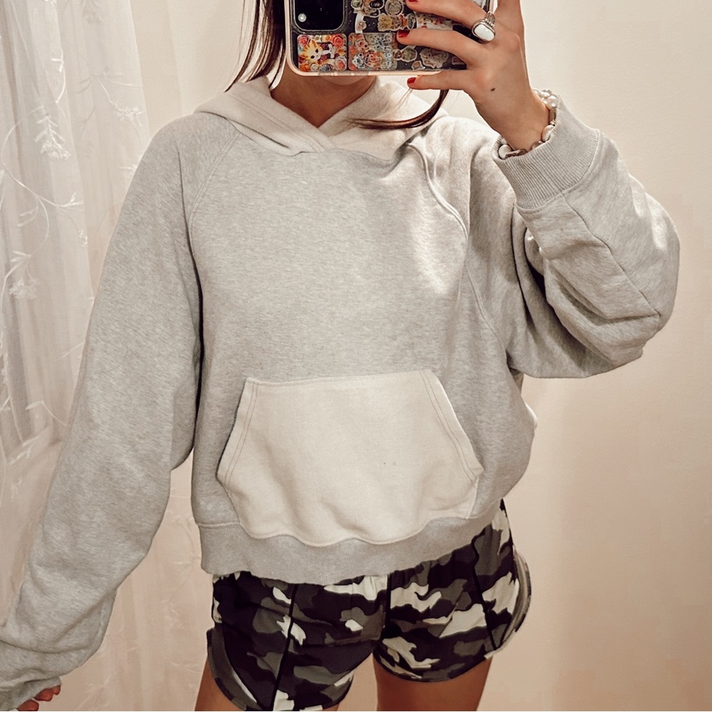 Aerie Grey Pullover Hoodie Sweatshirt